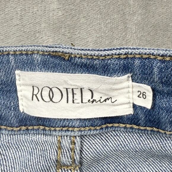 Rooted Denim Bootcut Jeans 5/26 Tall Long‎ Blue Distressed - Picture 4 of 11